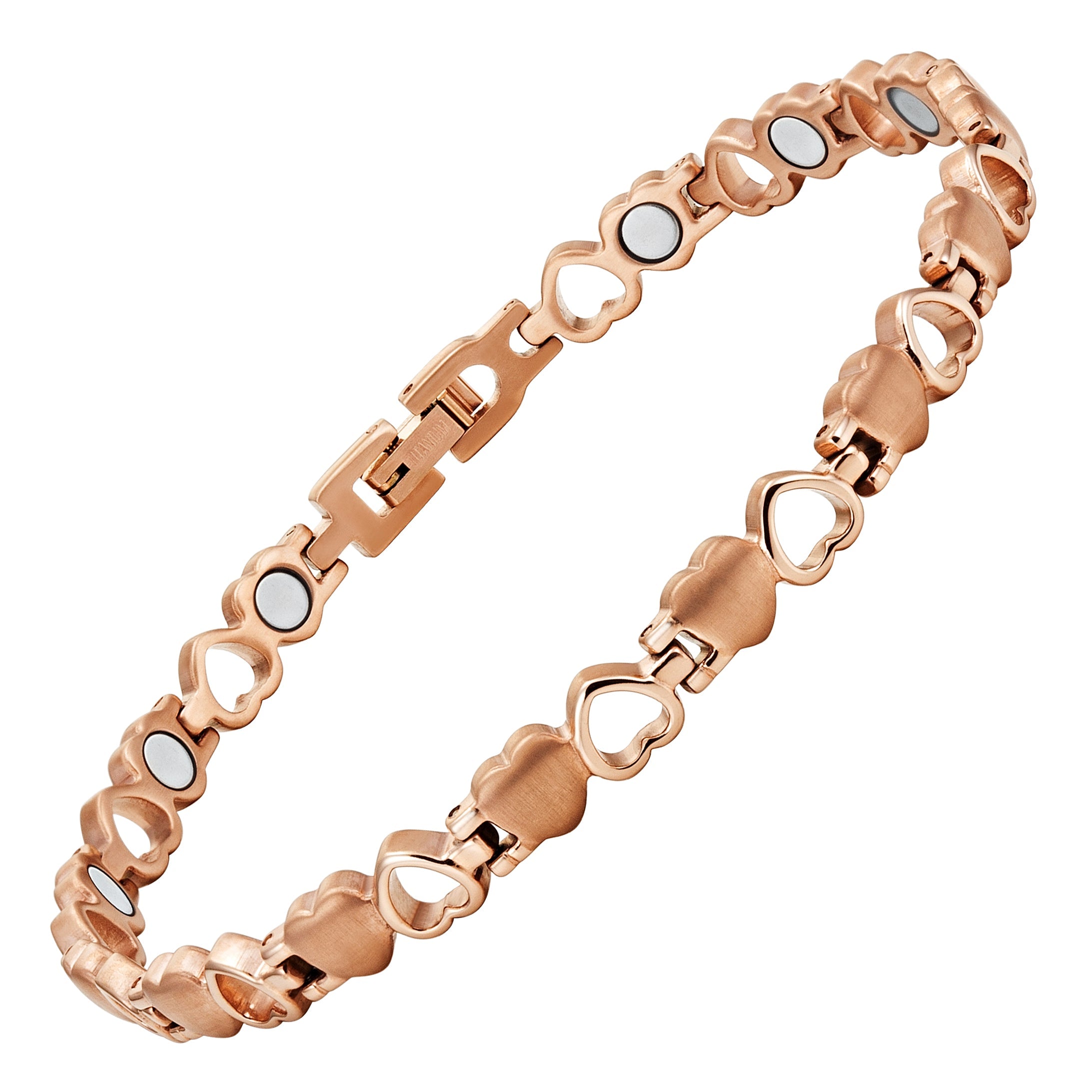 Ladies Magnetic Therapy Anklet- Rose Gold Heart