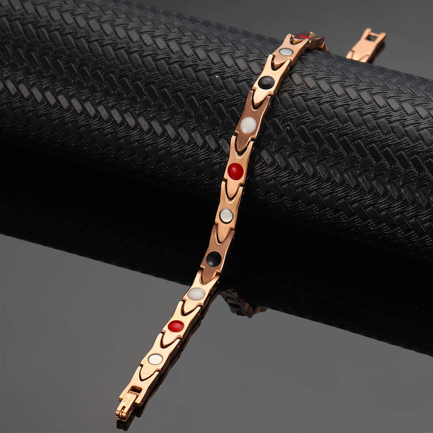 Ladies Rose Gold Tone Four Elements Titanium Magnetic Bracelet