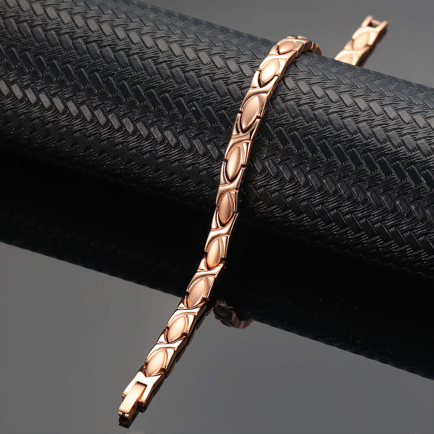 Ladies Rose Gold Tone Four Elements Titanium Magnetic Bracelet