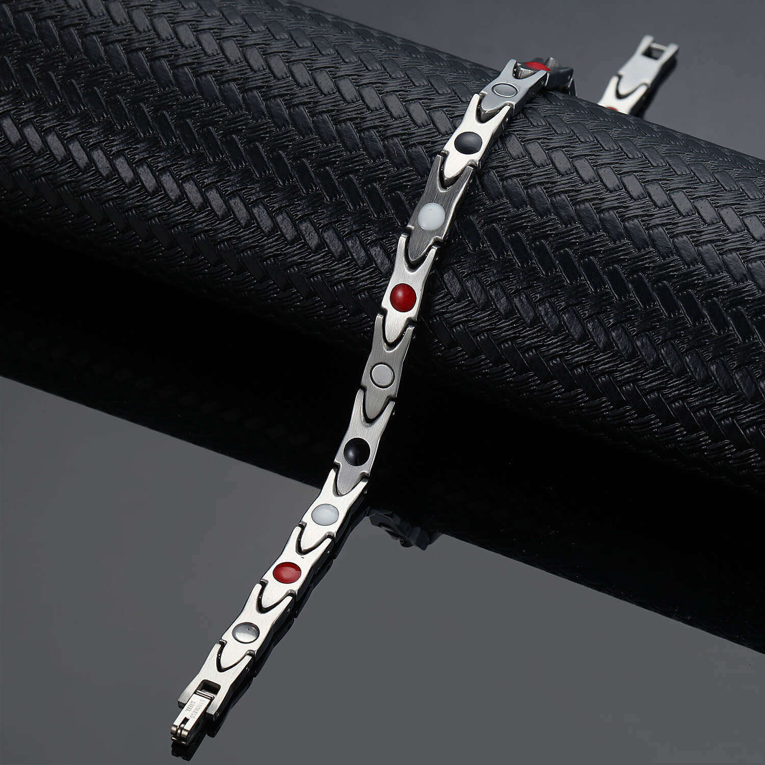 Ladies Two Tone Four Elements Titanium Magnetic Bracelet