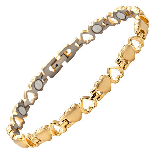 Ladies Magnetic Therapy Bracelet - Love Heart (Titanium)