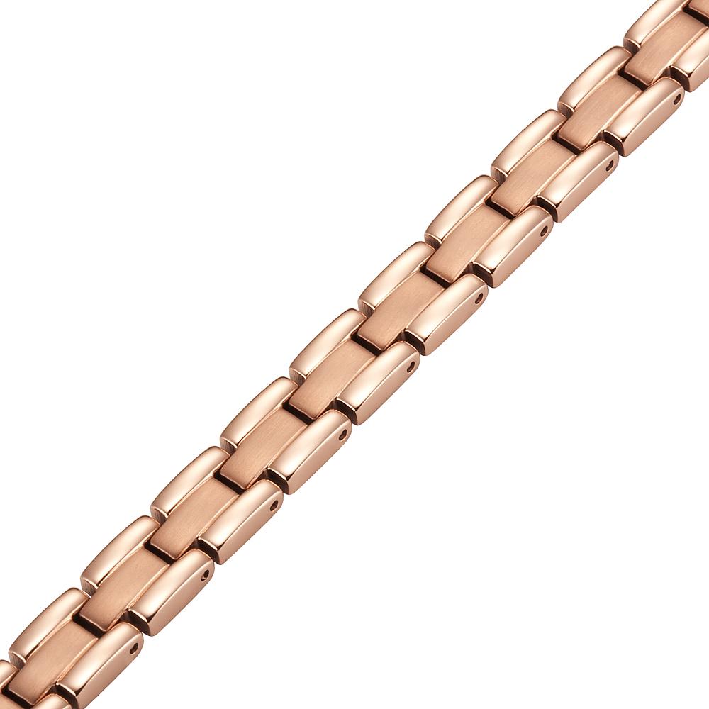 Ladies Rose Gold Tone Titanium Magnetic Bracelet