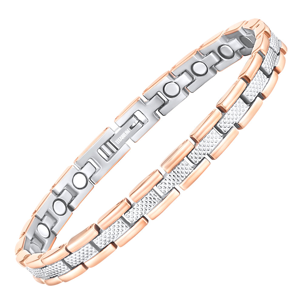 Ladies Magnetic Bracelet Two Tone