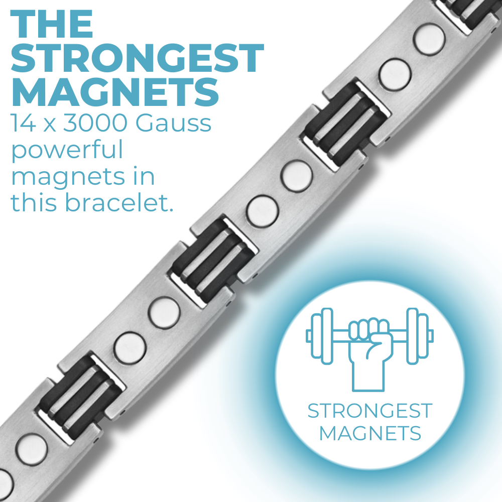 Men's Titanium Magnetic Therapy Bracelet Black Carbon Fiber