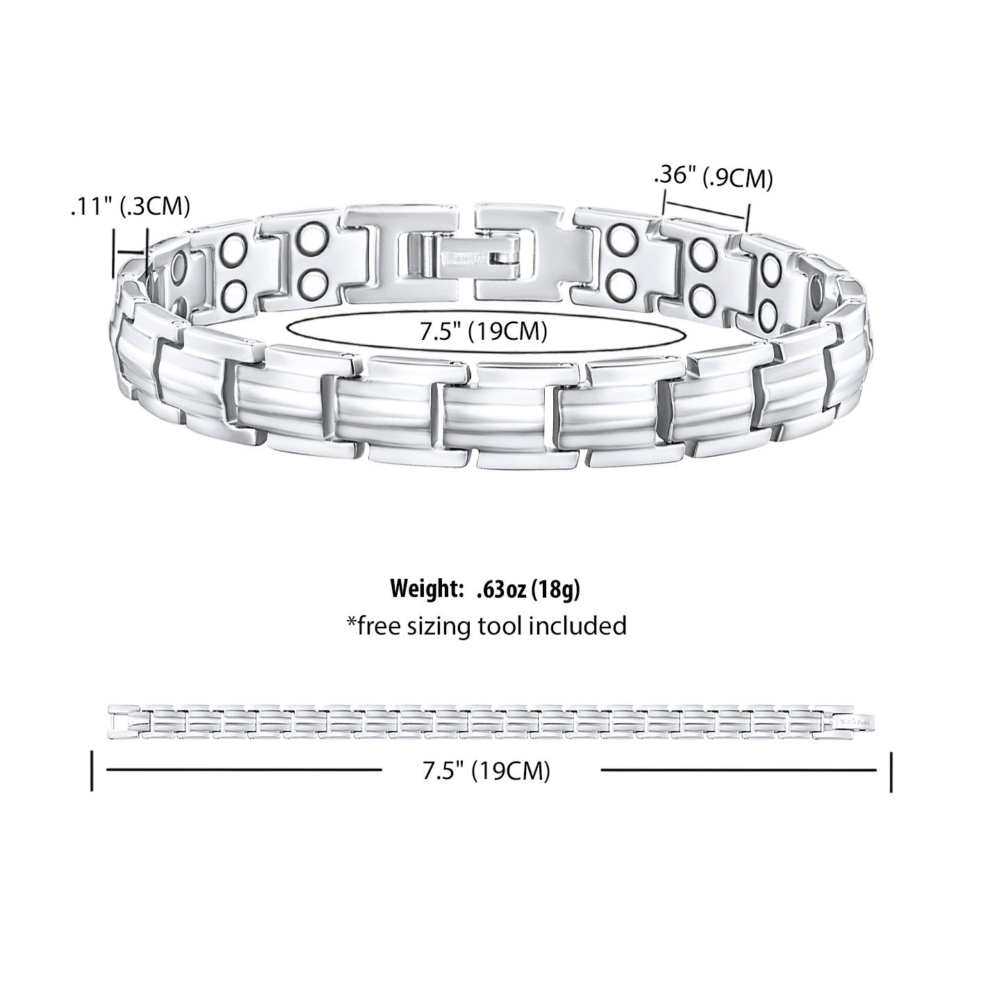 Strongest Magnetic Bracelet For Ladies - New 2024 Model - Silver