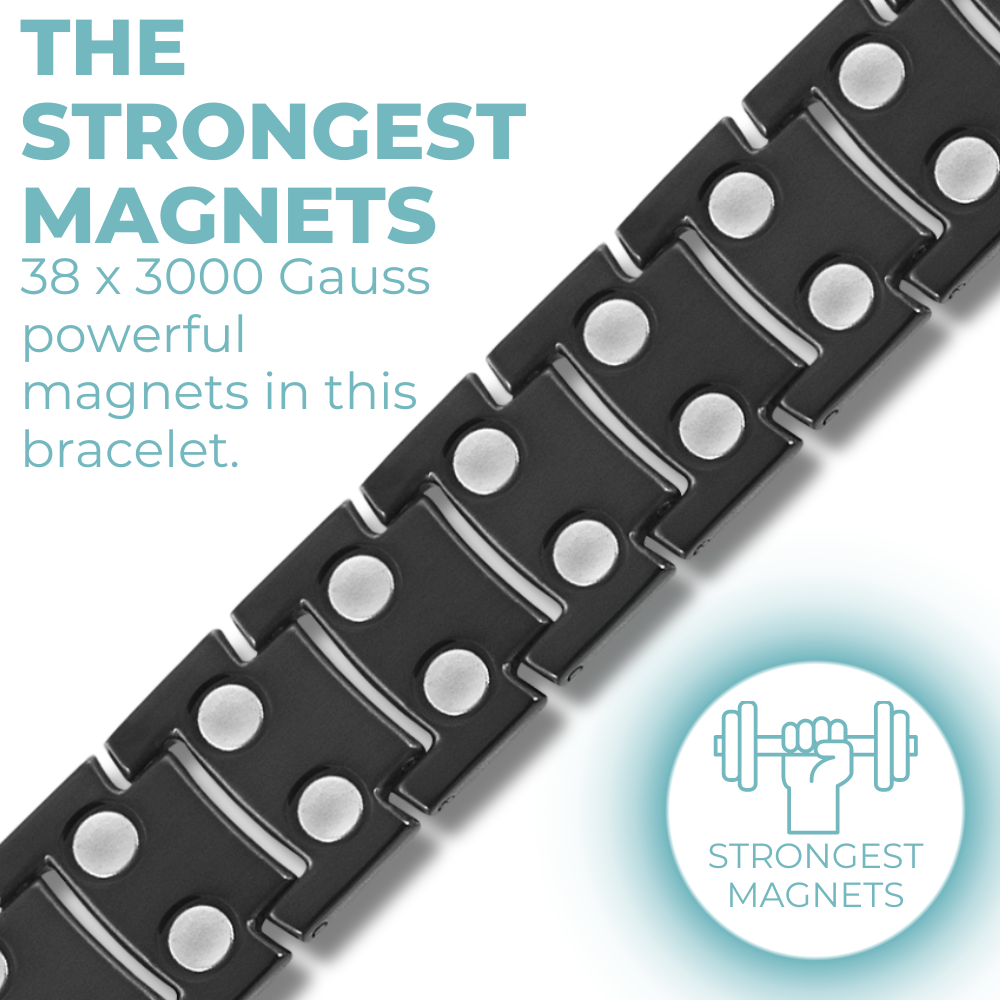 Mens Strong Magnetic Bracelet Double Magnets Per Link