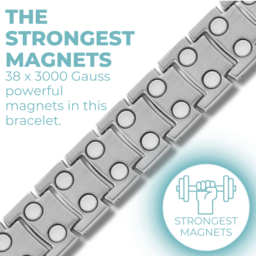 Mens Strong Magnetic Bracelet Double Magnets