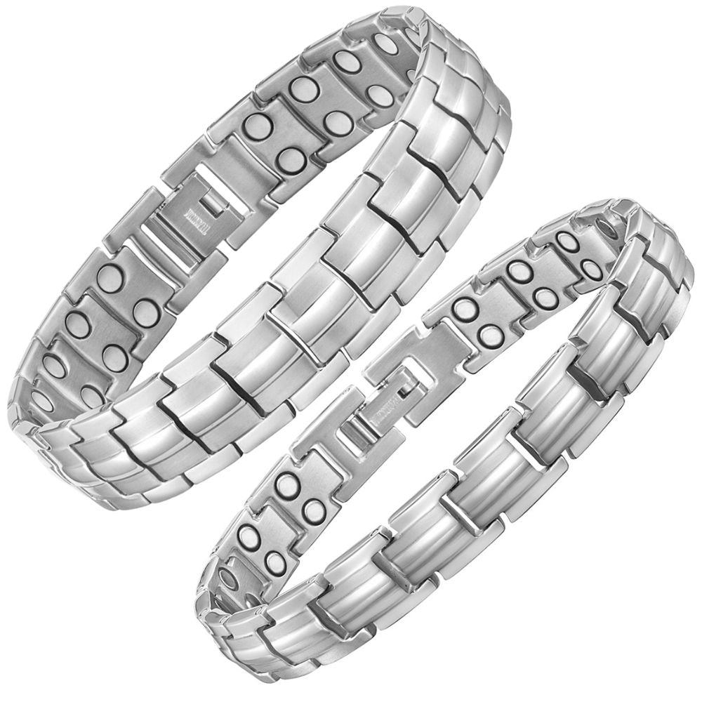 Magnetic Bracelet Couple Set Mens & Ladies Double Strength Magnetic Bracelet