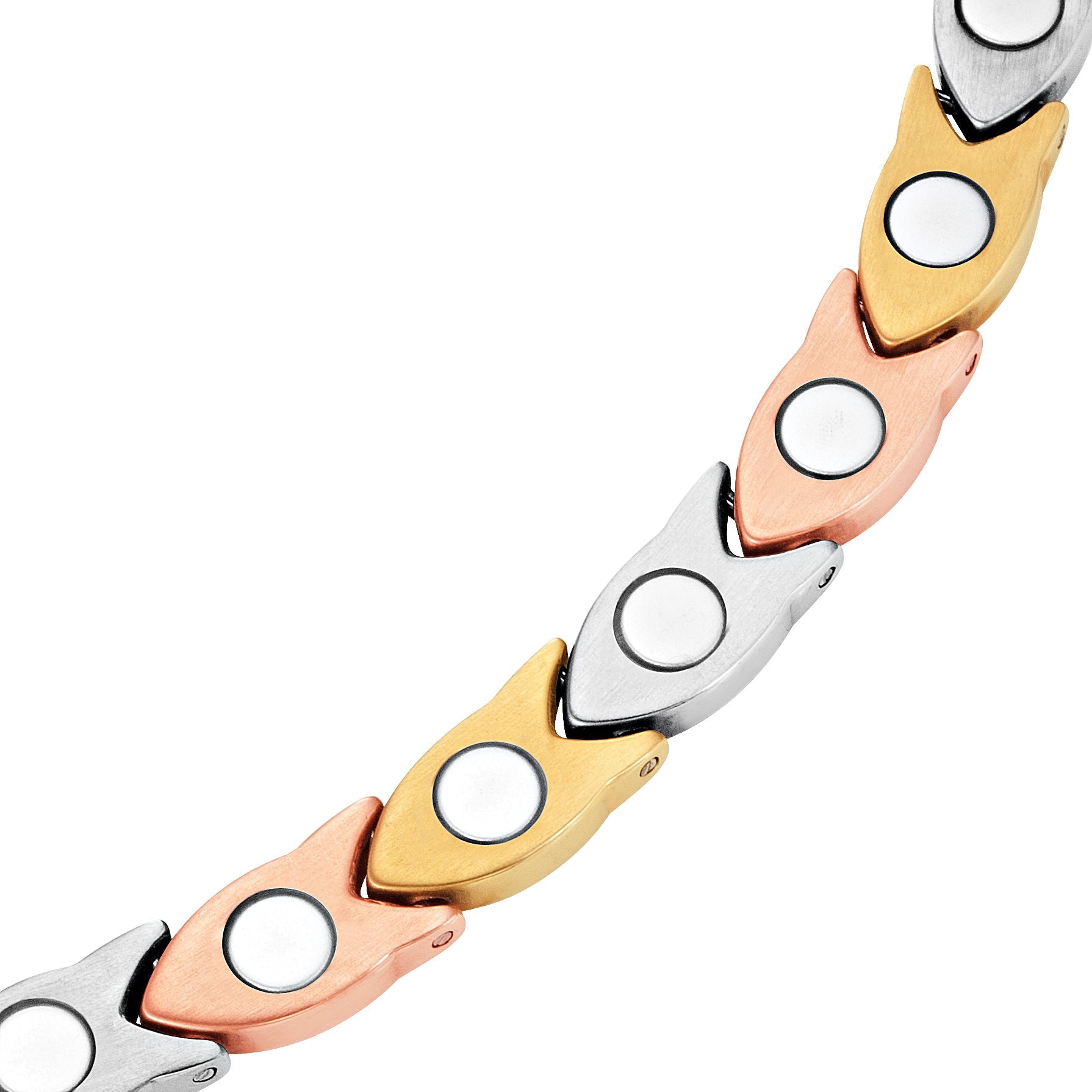 Ladies Tri-colour Titanium Magnetic Therapy Necklace