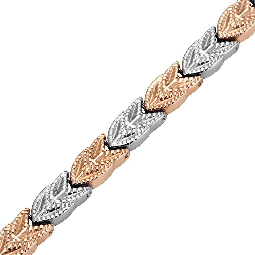 New Ladies Two Tone Titanium Magnetic Bracelet with Free Adjuster and Gift Box