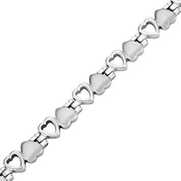 Ladies Love Heart Titanium Magnetic Anklet